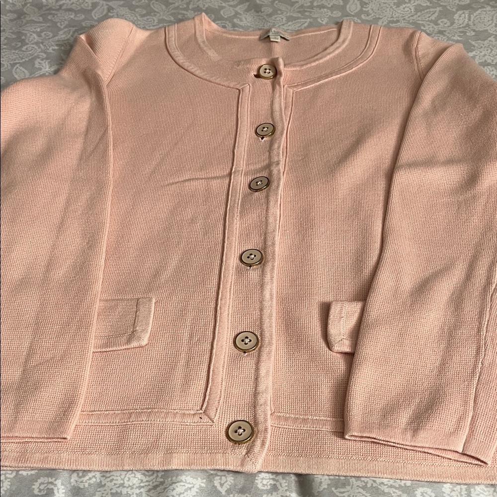 Chic Blush Button-Up Cardigan - image 2